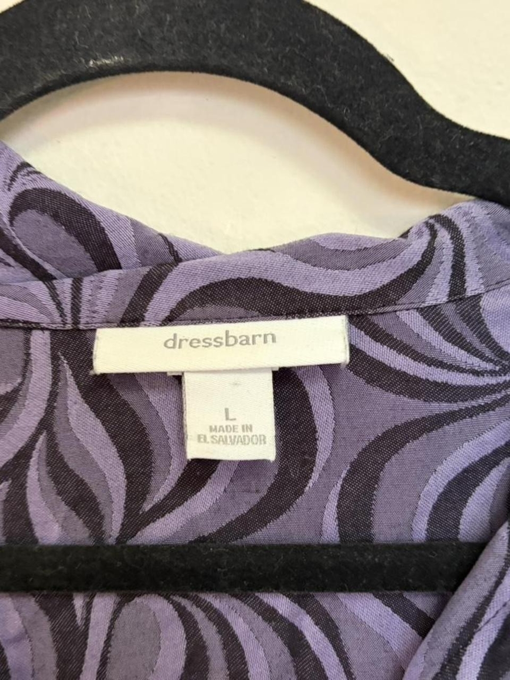 Vintage Y2k Purple Swirl Pattern Button-Up Blouse - Picture 7 of 7